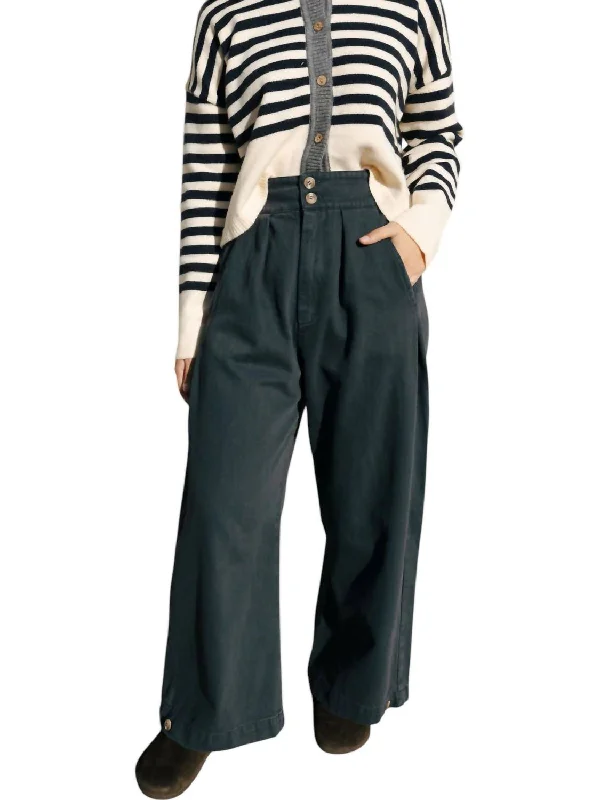 Stylish Basics Wide Leg Pants In Charcoal