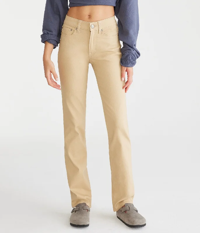 Save On Classic Elegant Styles Aeropostale Seriously Stretchy Mid-Rise Straight Uniform Pants