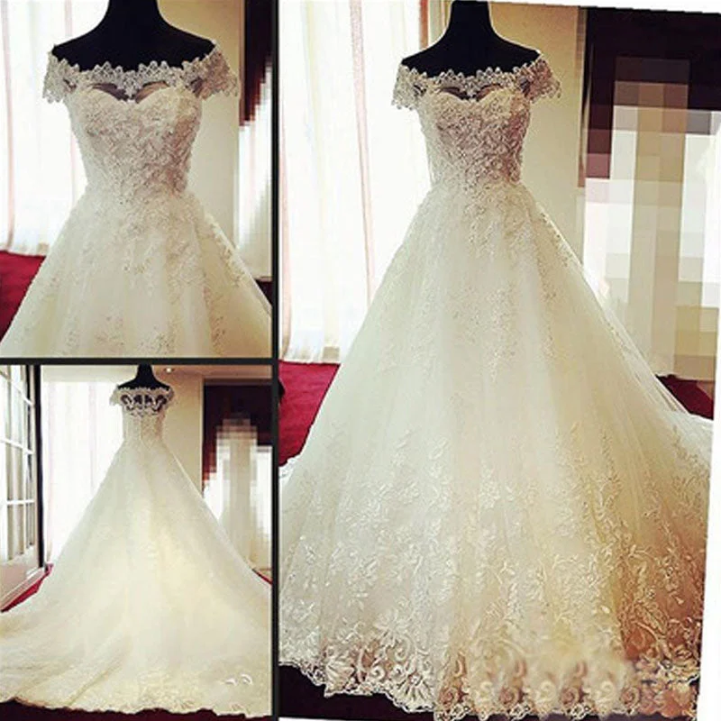 Catch Every Fashion Trend Beautiful Cap Sleeves Lace Gown for Wedding Women Bridal Dresses gelinlik 2020 WD5600