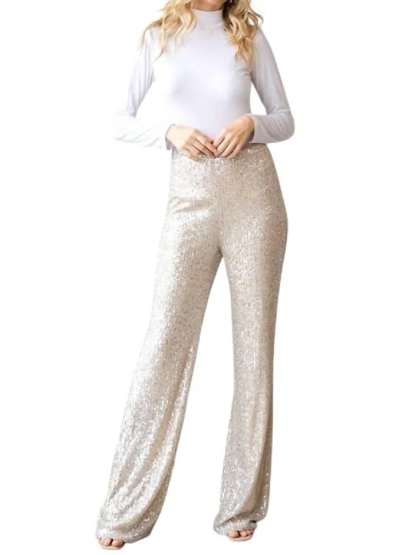 Top Deals Sequins Dressy Long Pants In Gold