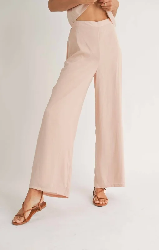 Elegant Attire For The Modern Lady Fast Lane Wide Leg In Blush