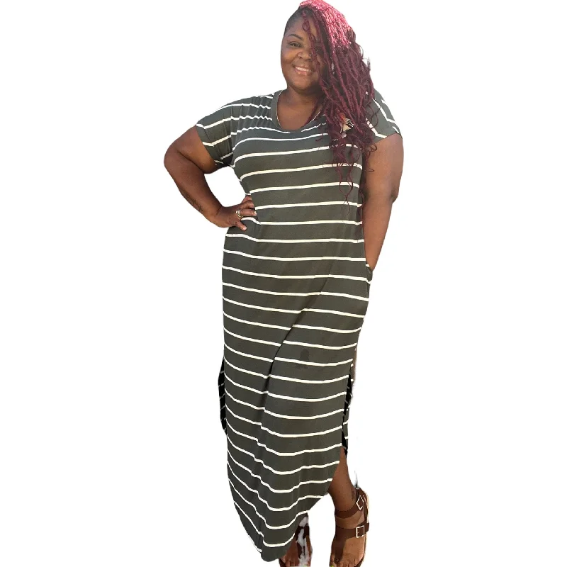 Low Price Special The Mia Striped Round Hem Maxi Dress