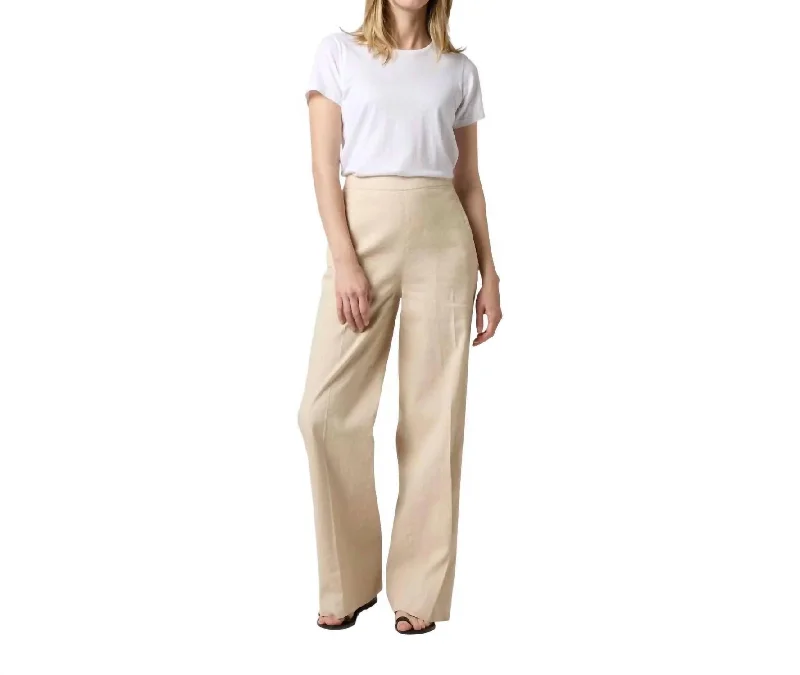 Find Your Unique Flair Hutton Pant In Sand Stretch Cotolino