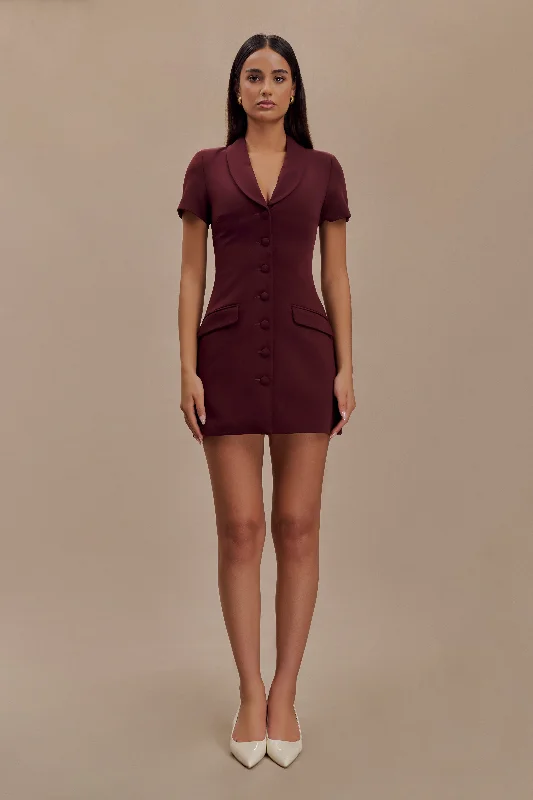 Cool Prices Paolina Collared Suiting Mini Dress - Plum