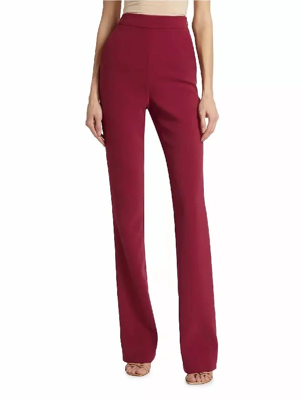 Fashion Frontiers High Rise Straight Leg Pants In Sangria