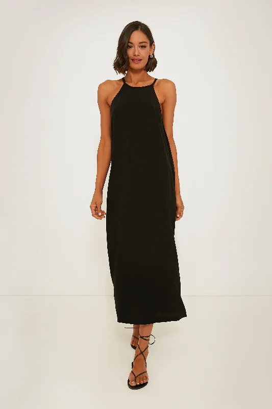 Huge Savings On Parisian Styles Black High Neck Midi Dress