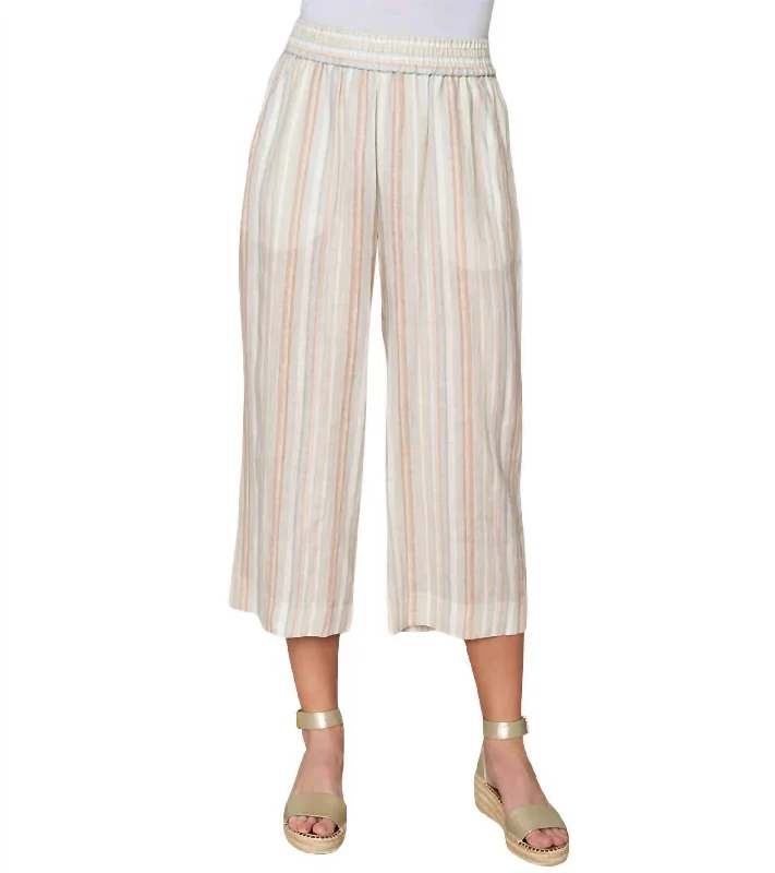 Comfort Centric Apparel Striped City Pants In Yarn Dye Stripe