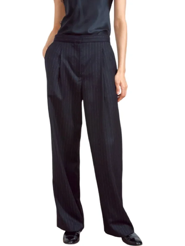 Style Streetwear The Mercer Trouser Pants In Black Pinstripe