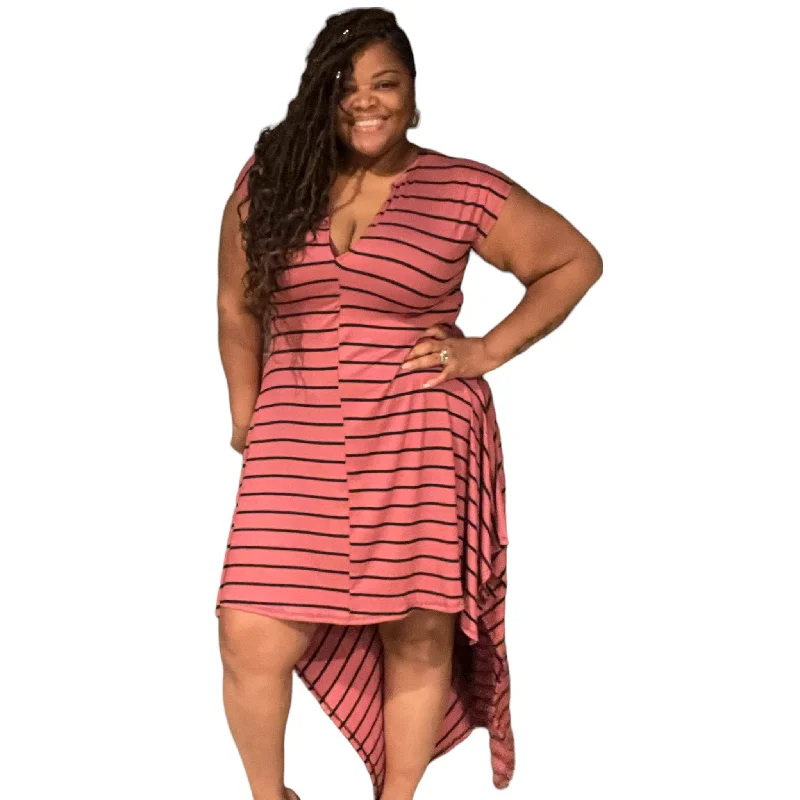 Trendy Fashion Sale Ribbed Plus Size Hi Low Maxi Dress