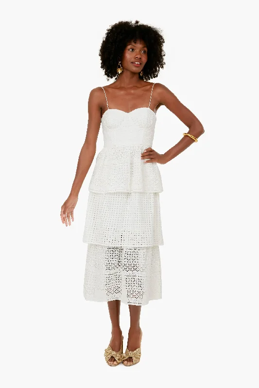 Trend Alert White Cotton Broderie Anglaise Midi Dress