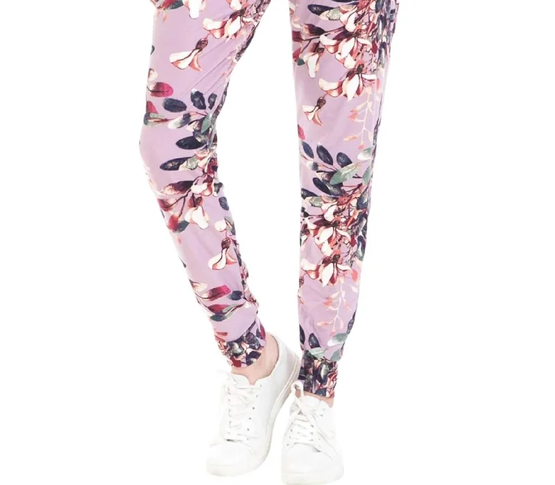 Season Offer Floral Jill Jogger Pants In Purple