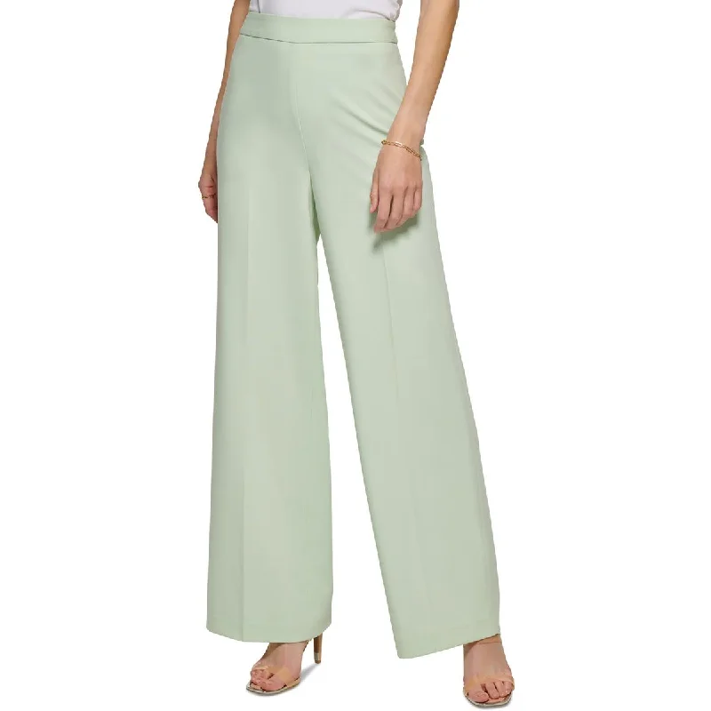 Chic And Edgy Womens Pull On Stretch Wide Leg Pants