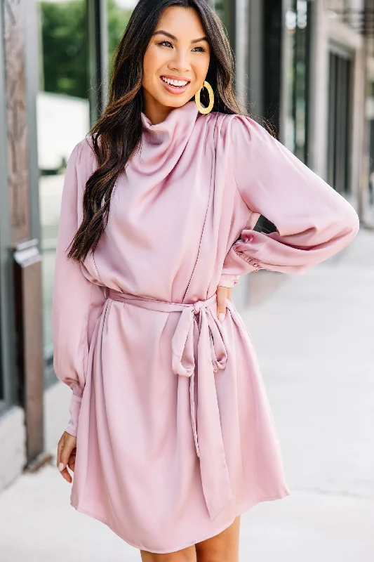 Trendy Aesthetics Fate: Dance All Night Mauve Pink Satin Dress