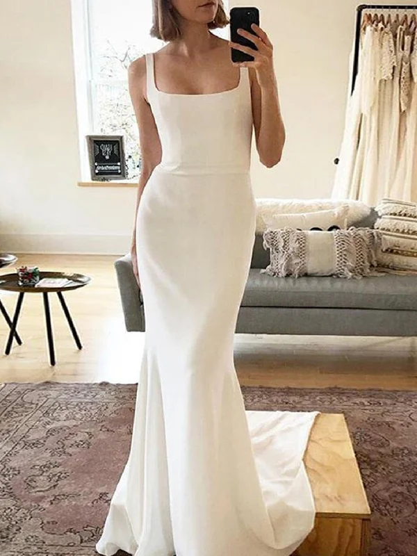 Boutique Styles Women Straps Wedding Dresses Long Sleeveless Bridal Gowns YWD126