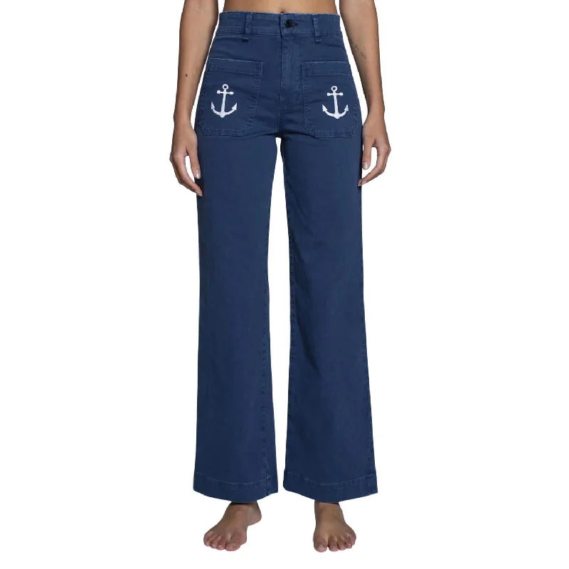 Designer Wear On Sale Sailor Pant In Anchor Navy