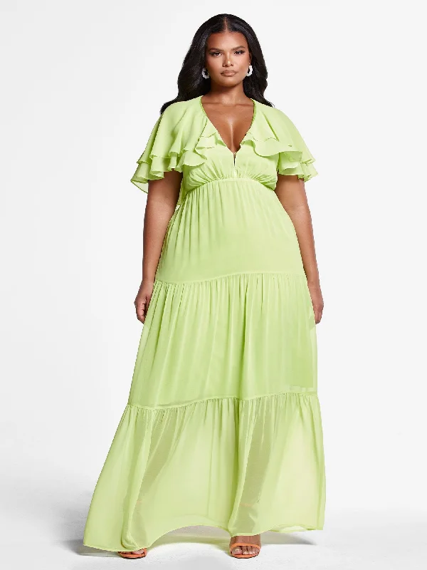 Exclusive Sale Piper Ruffle Sleeve Maxi Dress