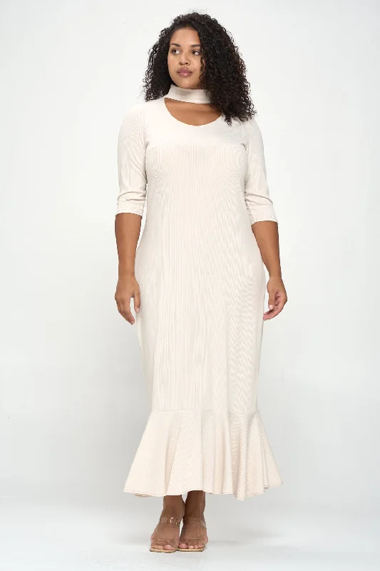 Treat Yourself To Amazing Discounts Nicole Turtle Neck Cutout Rib Dress