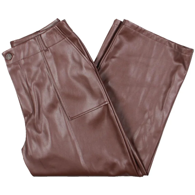 Limited Edition Pork Chop Womens Faux Leather Pockets Cropped Pants