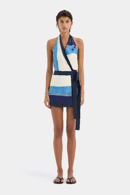 Limited Time Deal Mariner Wrap Halter Mini Dress