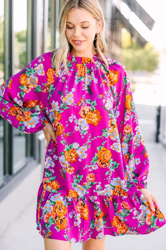 Clearance Event Kindess Is Key Magenta Purple Floral Dress