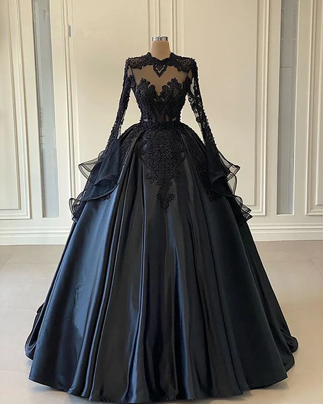 Trendsetter's Closet Custom Black African Wedding Gown, Satin Black Wedding Dress, African evening prom Dress    cg24812