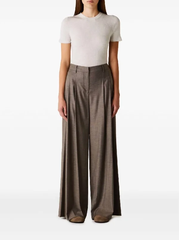 Wardrobe Essentials Didi Wide Leg Pants In Taupe