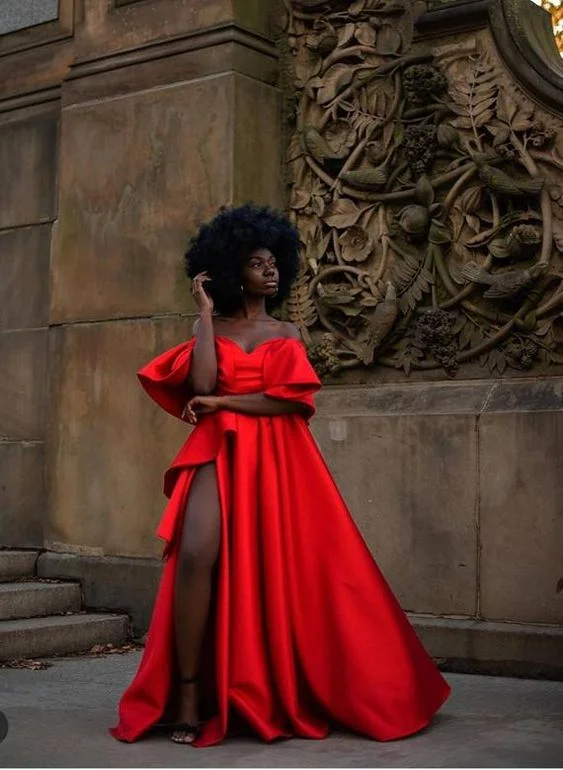 Comfortable Chic Red vintage prom dress, African clothing for women,African wedding dress for women, long prom dress, formal dress  cg7099