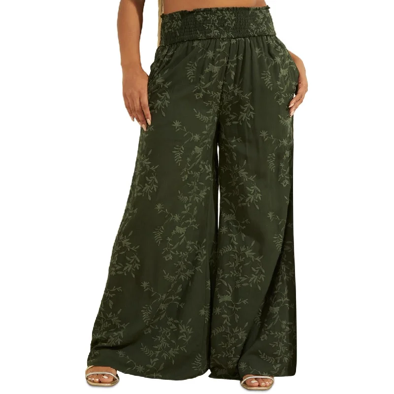 Comfortable Chic Miya Womens Smocked Wide Leg Palazzo Pants