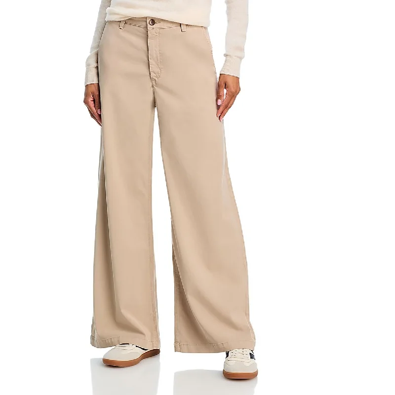 Chic Styles Womens Pockets Casual Wide Leg Pants