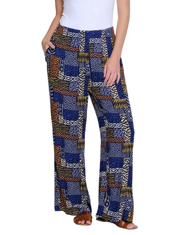 Discount Extravaganza Shirred Waist Wide Leg Pant In Multi