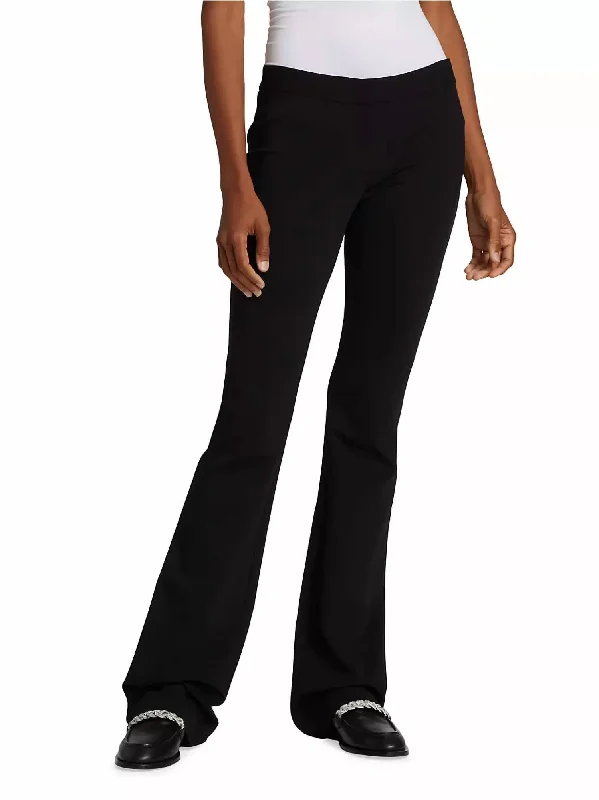 Dive Into Trendy Women's Fashion Compact Stretch Viscose Waldorf Flared Pant In Black