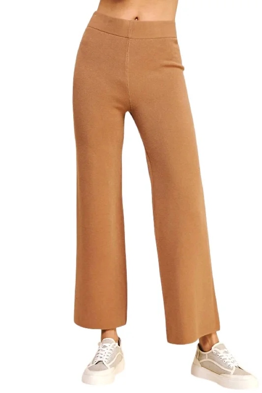 Ride The Style Wave Straight Leg Sweater Pants In Camel