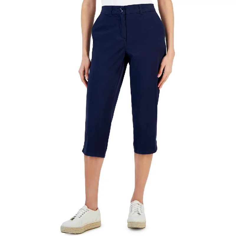 Special Offer For You Womens Woven Flat Front Capri Pants