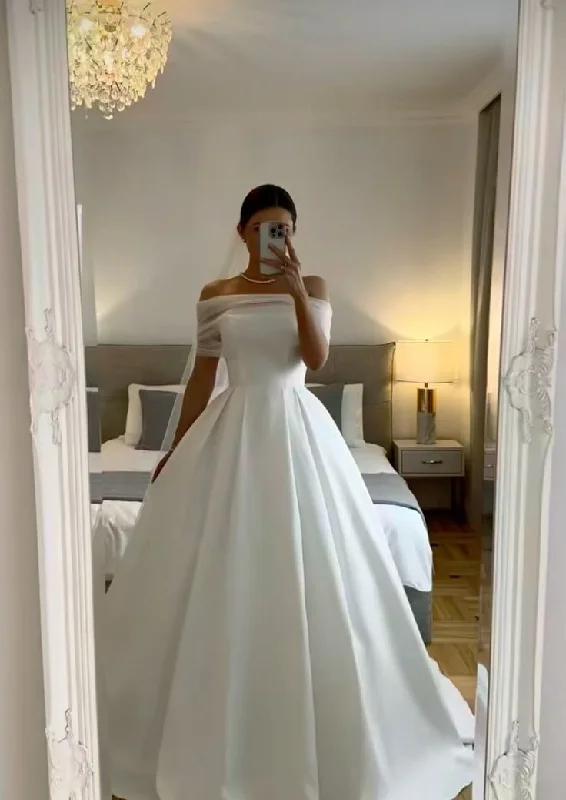 Modern Casual Clothing Simple Ball Gown Puffy Wedding Dress Bridal Gown      cg25207