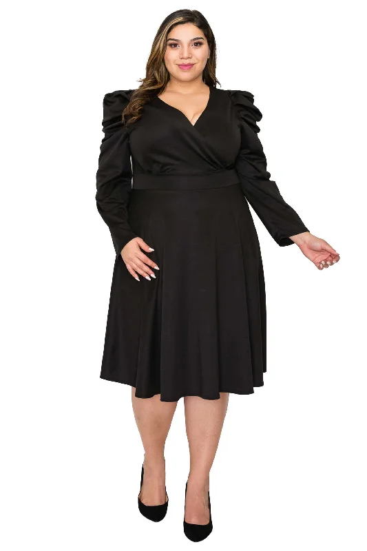 Massive Savings On New Arrivals Statement Shoulder Flare Dress
