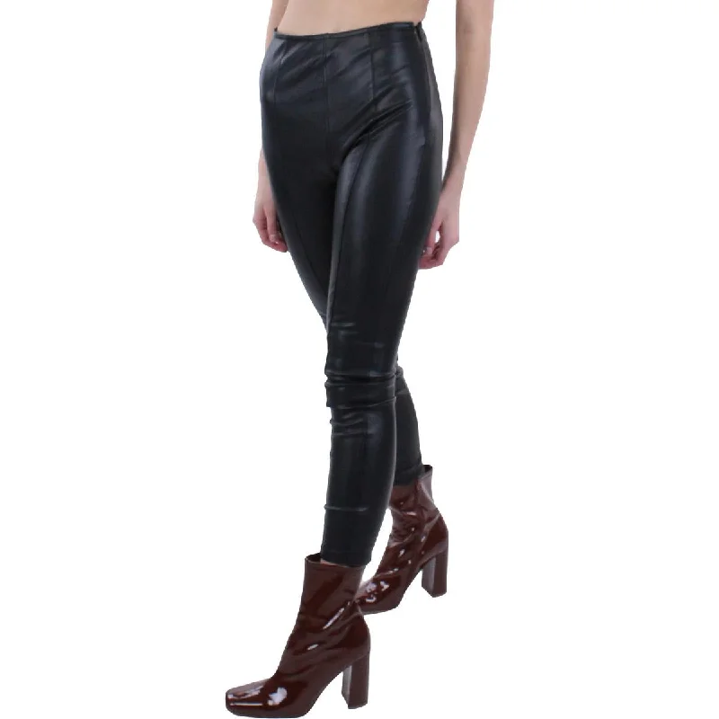 The Latest Trends Womens Faux Leather High Waist Skinny Pants