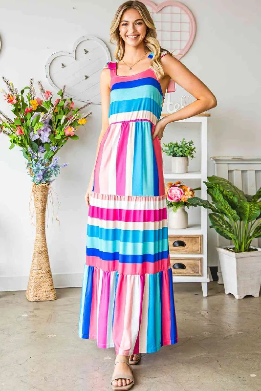 Comfort Meets Fashion Striped Sleeveless Maxi Dress