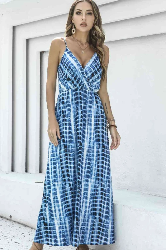 Special Occasion Wear Tie-Dye Spaghetti Strap Maxi Dress