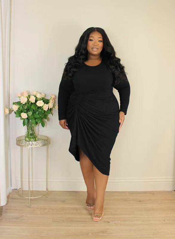 Odd Size Clearance Sale Out All Night Midi Dress | Black