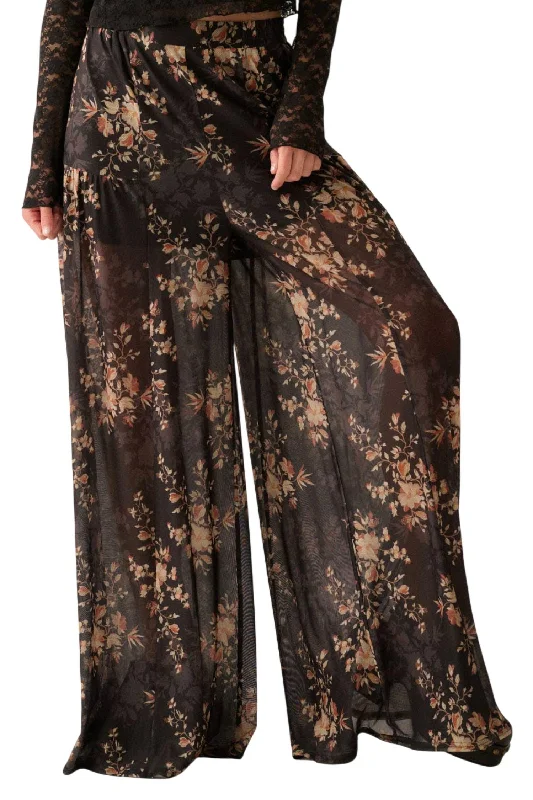 Browse Our Top Products Sloan Floral Mesh Wide-Leg Pant In Black