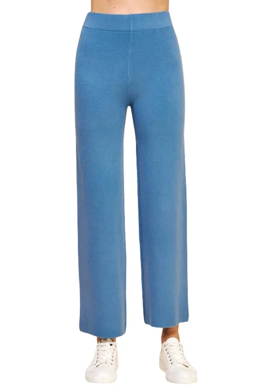 Flash Sale Now Straight Leg Sweater Pants In Dusty Blue