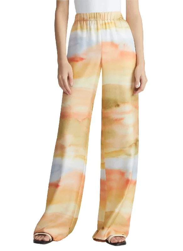 Trendy Threads Horizon Print Riverside Pants In Straw Multi