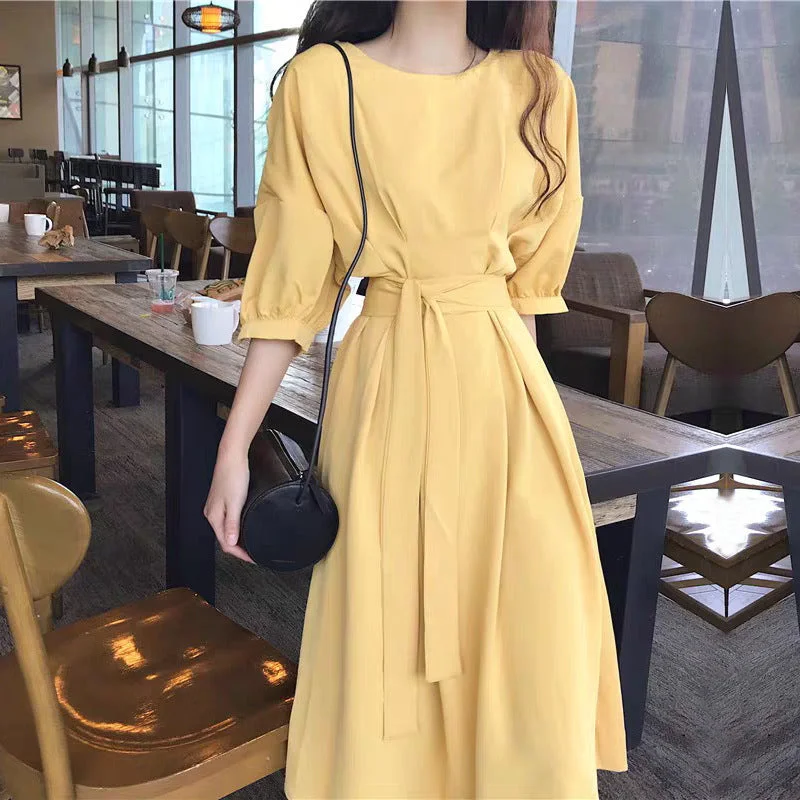 Day-To-Night Styles Julia Fashion - Solid Summer Midi Dress