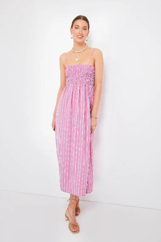 Last Chance Sale Lilac Aida Stripe Marieka Midi Dress