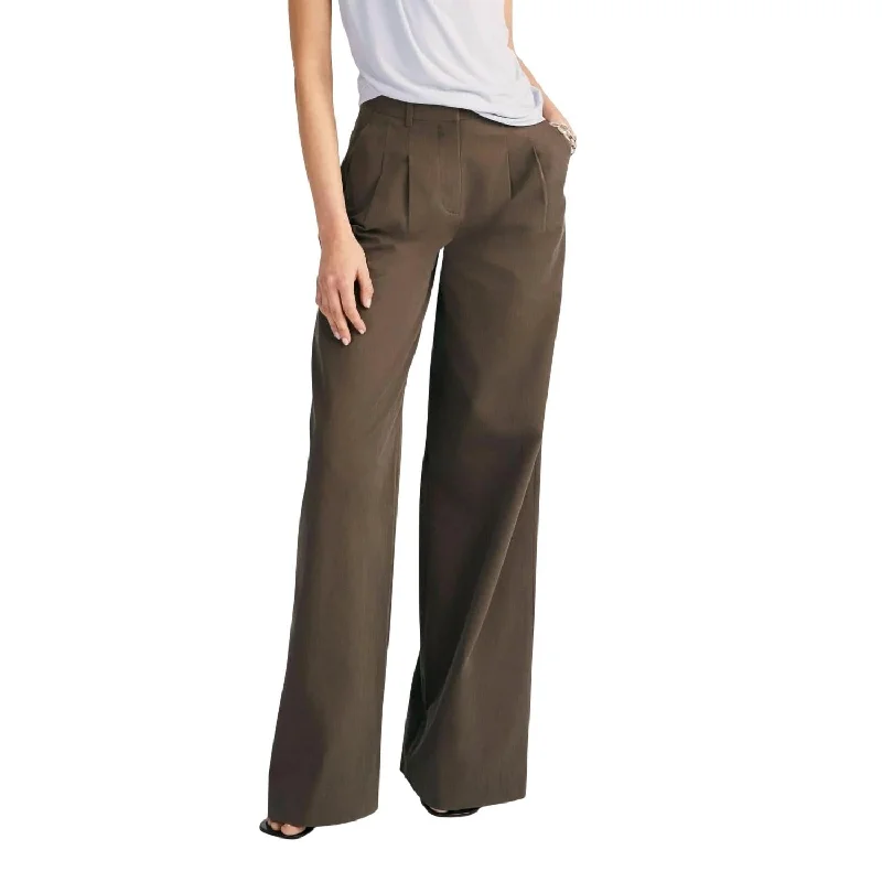 Shop Sale Items Juliana Wide Leg Pleat Front Trouser In Shitake