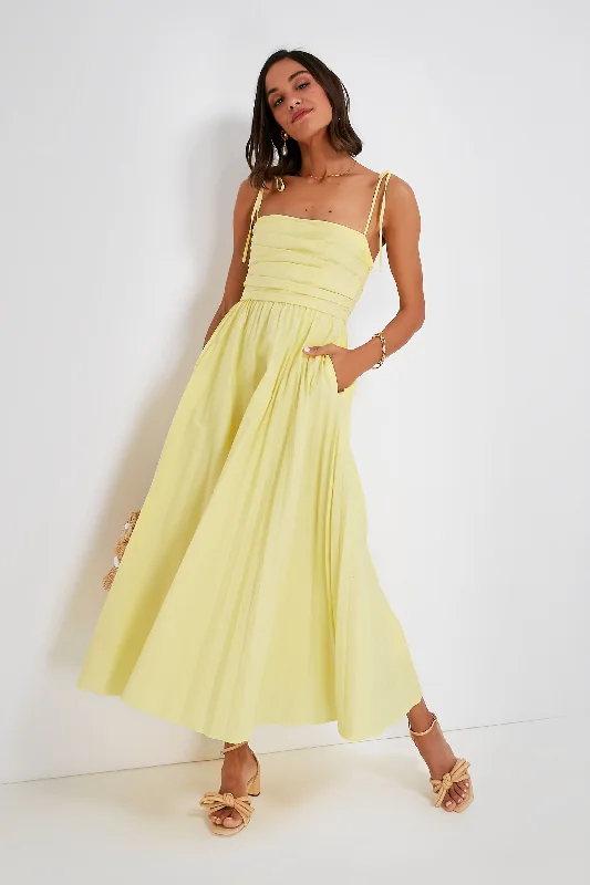 Seasonal Style Discounts Limoncello Caroline Cotton Poplin Pleated Midi Dress