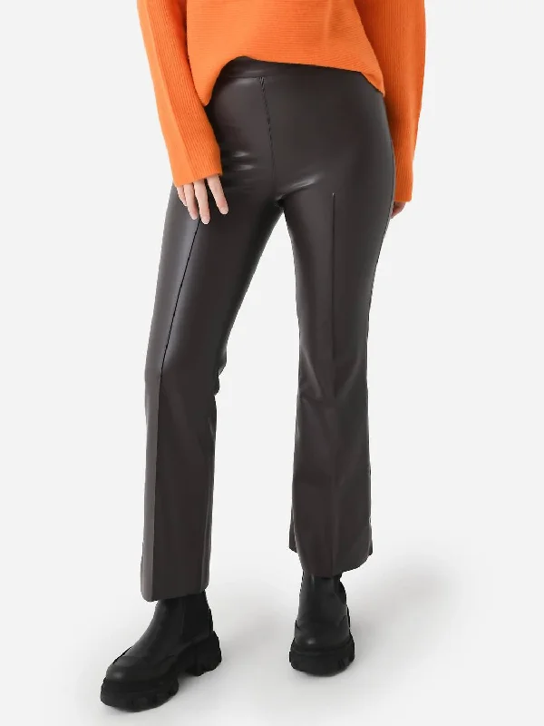 Fashionista Favorites Porterfield Vegan Leather Crop Flare Pant In Espresso