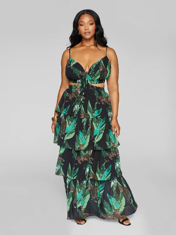 Wardrobe Update Kisha Cutout Tiered Maxi Dress