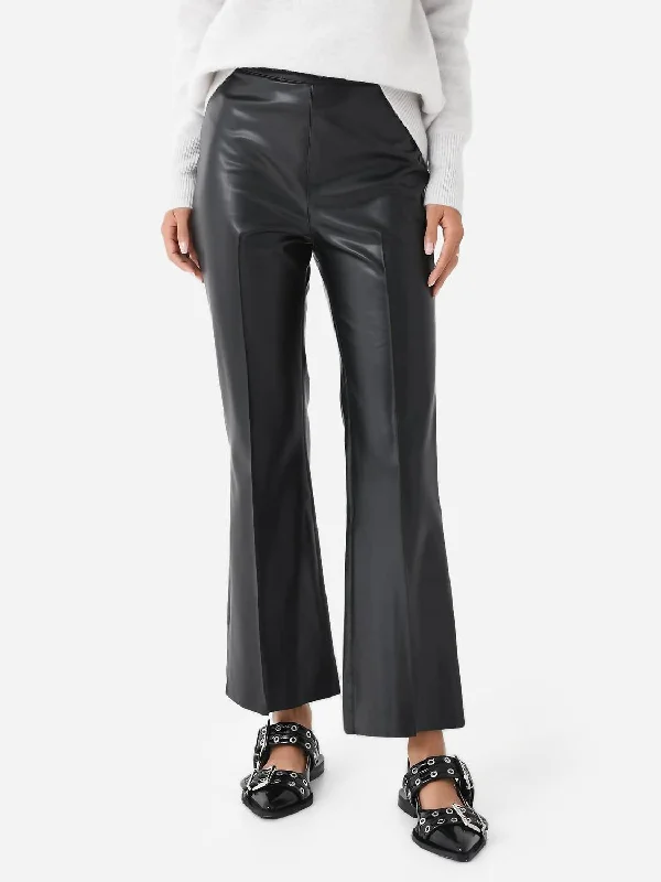 Seasonal Trends Porterfield Vegan Leather Crop Flare Pant In Black