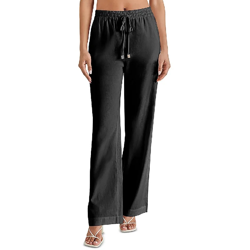 Exclusive Sale Womens Linen Drawstring Wide Leg Pants